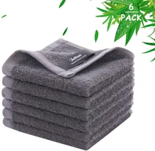Wash Cloths 6 Pack, Super Soft and Skin Friendly Face Towel for Sensitive Skin, 