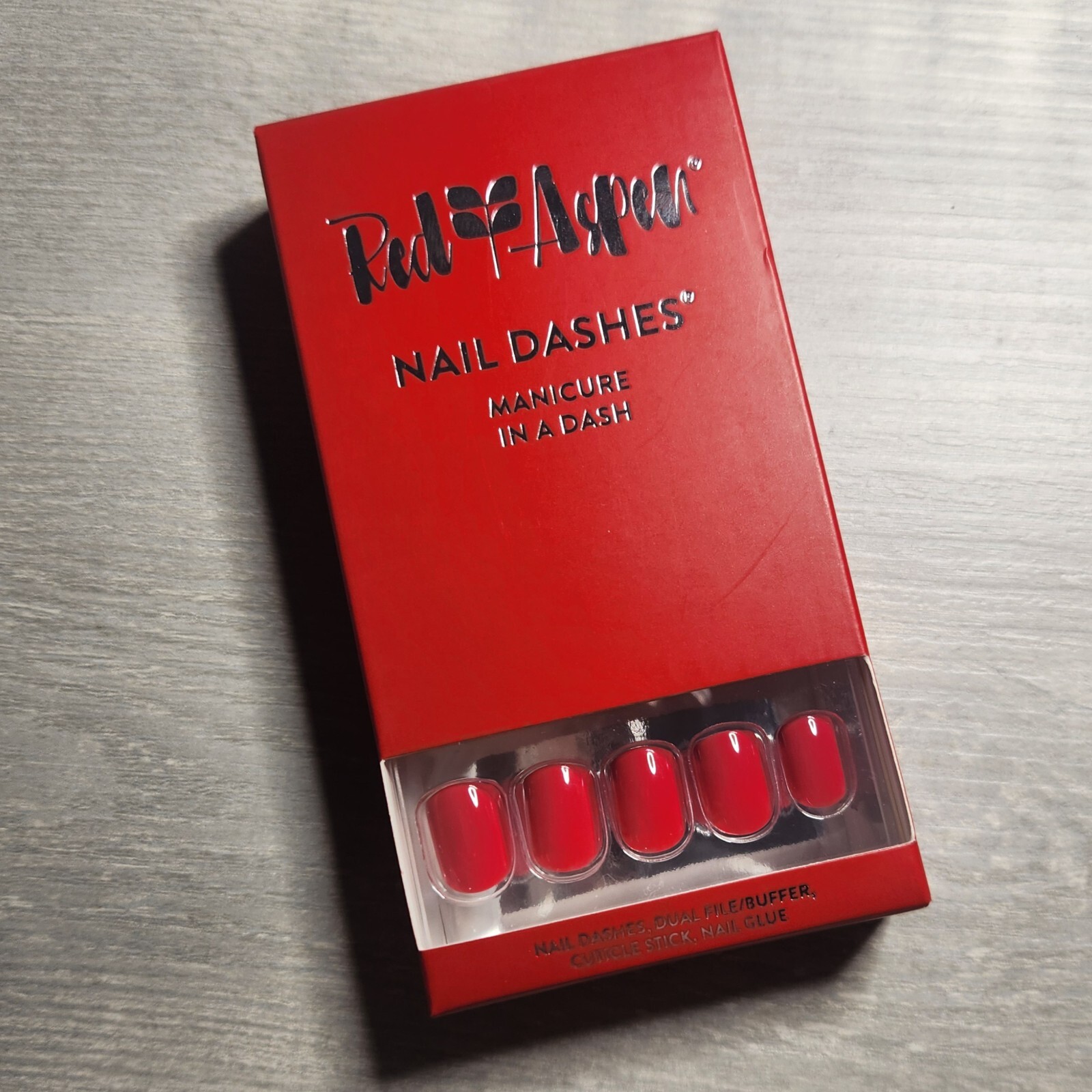 Red Aspen Press On Nails Ruthie in Red for Summer Vacation Holiday Christmas-image