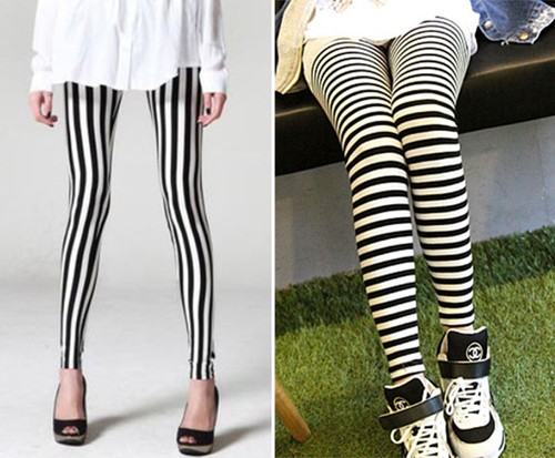Moda para mujeres Imperdible Legging flaco Rayas Elástico Pantalones Lápiz  | eBay