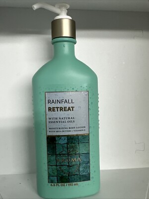 1 New RAINFALL RETREAT BATH & BODY WORKS BODY LOTION CREAM GLASS  JAR