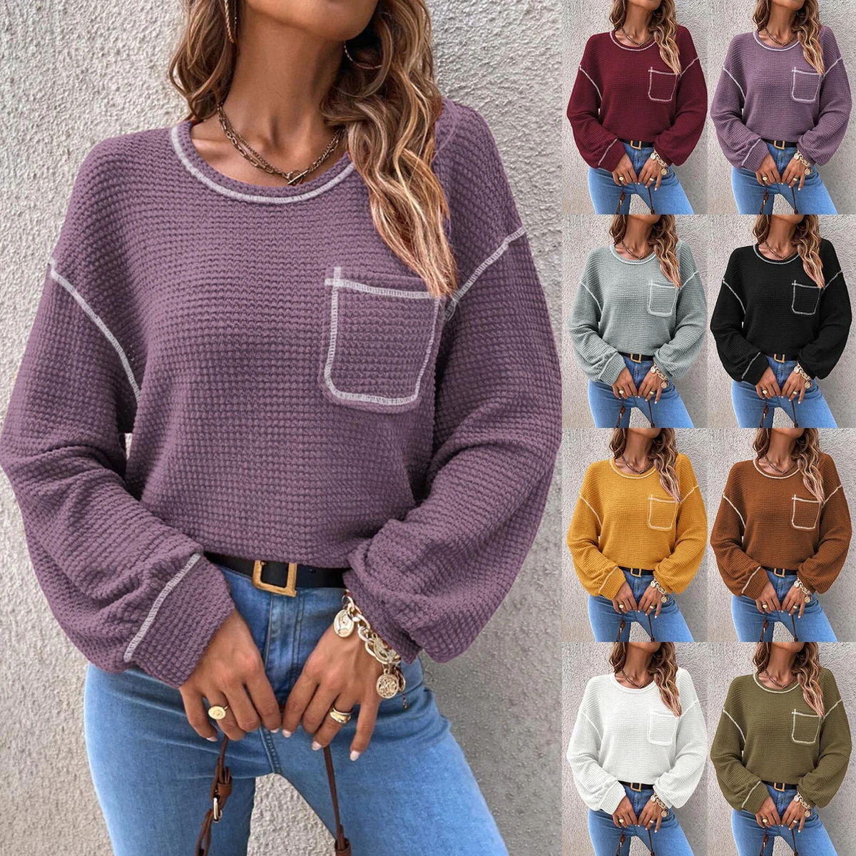 Womens Casual Oversized Sweaters Loose Long Batwing Sleeve