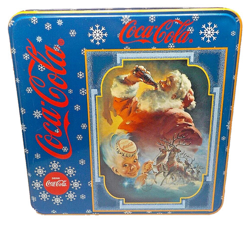 8x8 Coca-Cola Holiday Edition Collectable Tin / shelf wear with Puzzle unopened