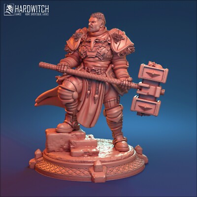 Heldenhafter Paladin Miniatur Kleriker mit Hammer Figur für TTRPG's wie D&D 5e