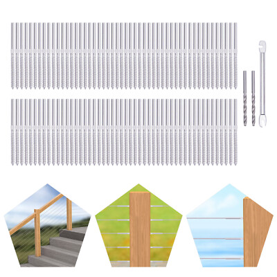 1/8'' Cable Railing T316 Stainless Steel Swage Lag Screw Stud Thread Fitting Kit