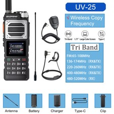 US Baofeng UV-25 Walkie Talkie Long Range Tri-power FM Two Way Ham Radio 771 MIC