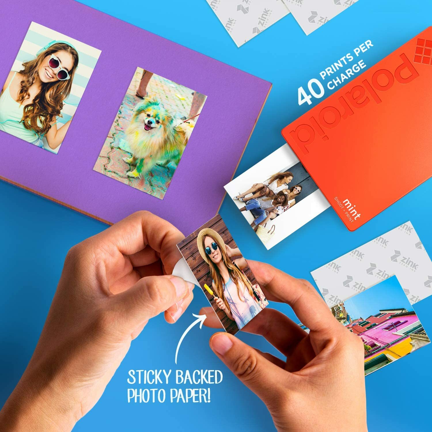 polaroid mint pocket printer zero ink technology bluetooth