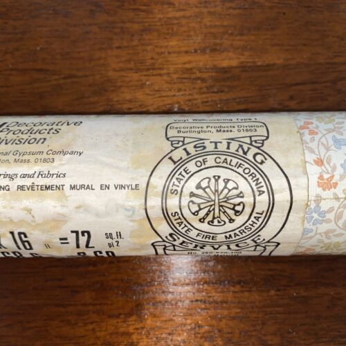3 Double Rolls Vintage National Gypsum Wallpaper 27”x16’ 6.68 Sq M Floral Drawer - Picture 3 of 5