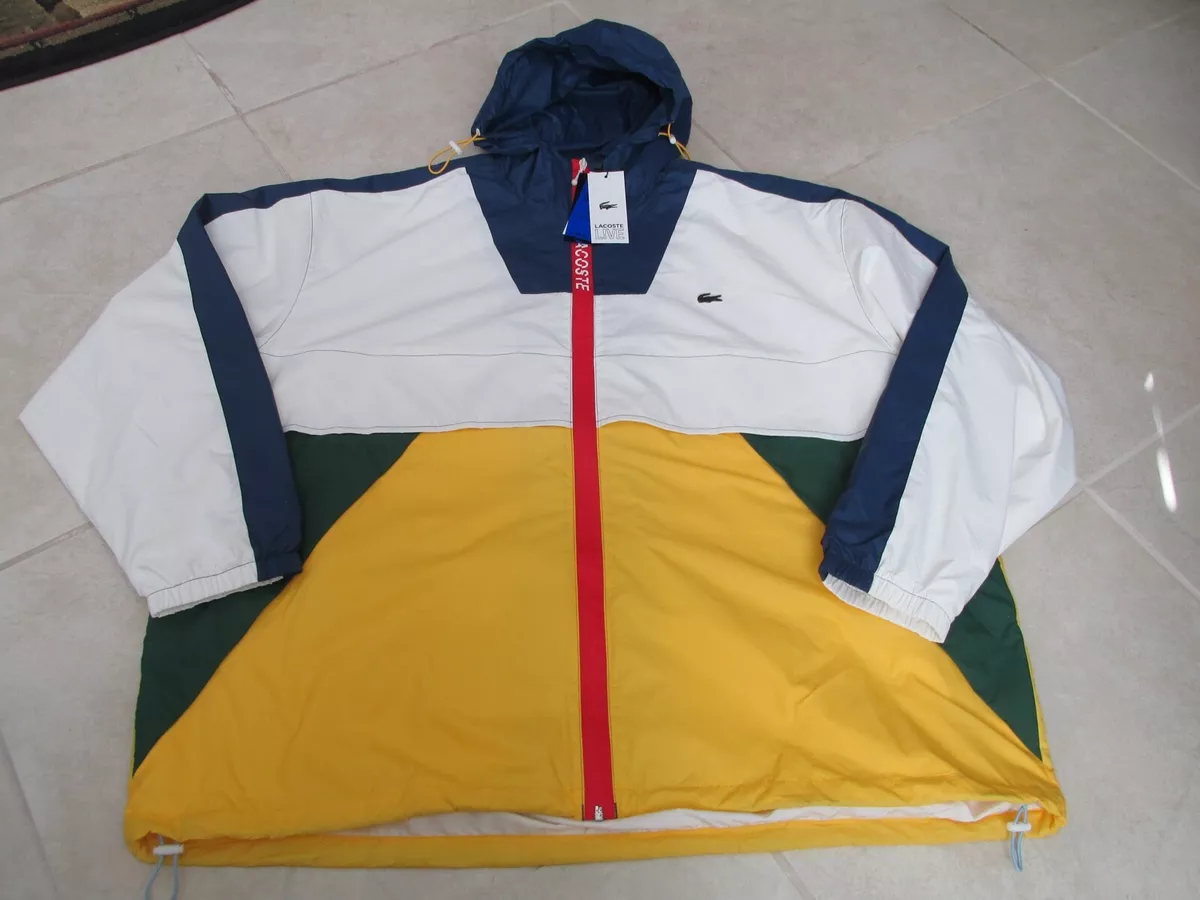 Lacoste LIVE Hooded Zippered Colorblock Windbreaker SZ XXL $325. eBay