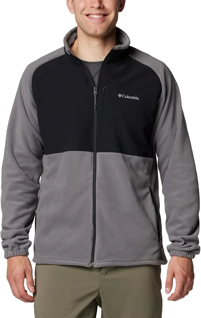 Columbia Men's Sage Peak Full Zip Fleece Comfort Jacket Grey Black L NEW - product detail image 2