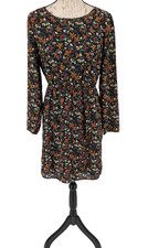 J. CREW MERCANTILE Dress SIZE 4 Black Multi Ditsty Floral Bohemian Excellent