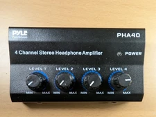 Pyle PHA40 4 Channel Stereo Headphone Amplifier, , 1/4" Connectors