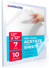 12" x 12" Clear Acetate Sheets 7 Mil for Crafts Stencils 10 Pack