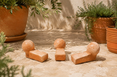Kübelfüße Terracotta 6er Set 11,5 cm handgemacht Pflanzkübel Füße Untersetzer