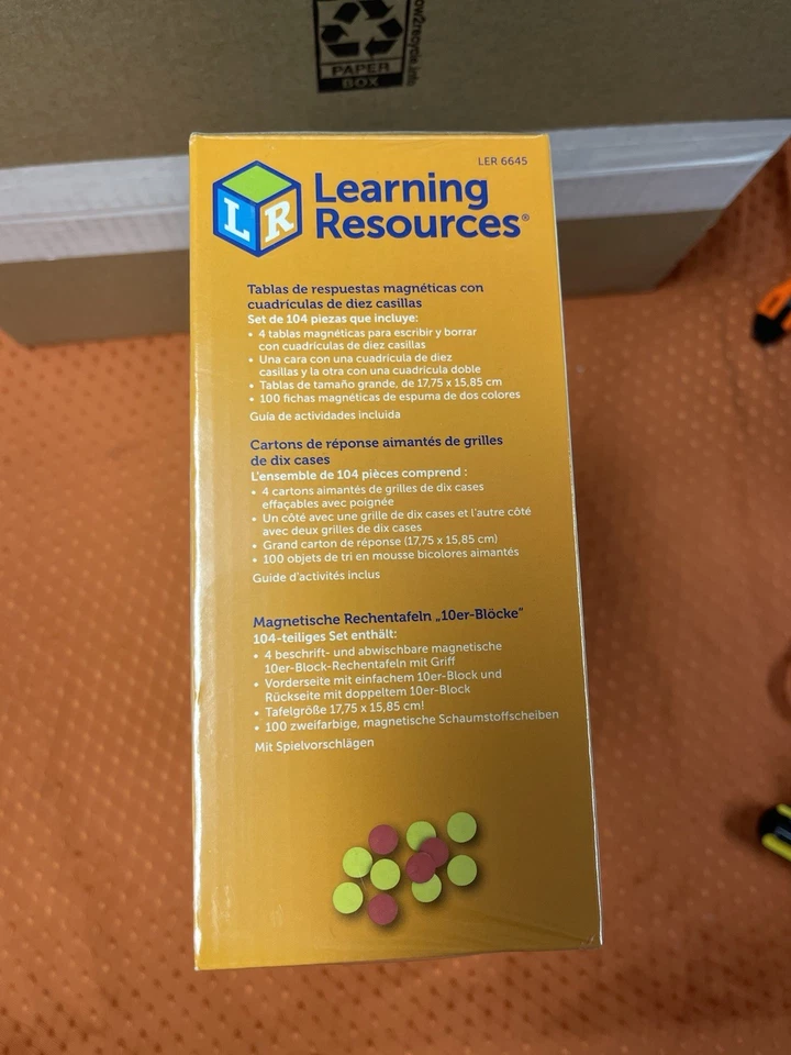 RECURSOS DE APRENDIZAJE Tableros de respuesta magnéticos de diez marcos 104 piezas rojo/amarillo 6645 Foto 4 de 4