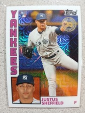 2019 Topps Silver Pack Mojo 1984 Chrome Series 1 Justus Sheffield #T84-40 RC