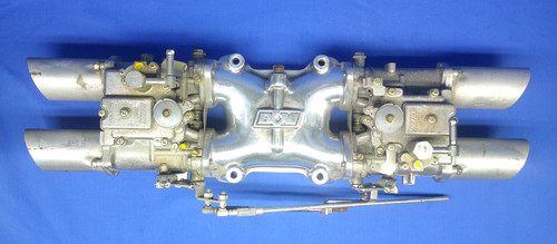 B&M Super Charger Low Profile Dual Carb Intake Hat w/ Mikuni 40PHH Carburetors