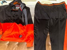 AND1 Hoodie Mens XL Red Black Polyester Basketball Legendary Sweatsuit 1/4 Zip