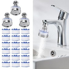 3 Pcs Sink Water Filter Faucet and 18 Filters Elements Set 360  Rotating Bat...