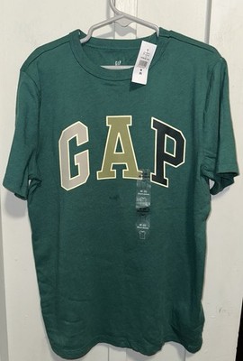 Gap Kids Short Sleeve Crew Neck Logo T Shirt Green Boys Size 8