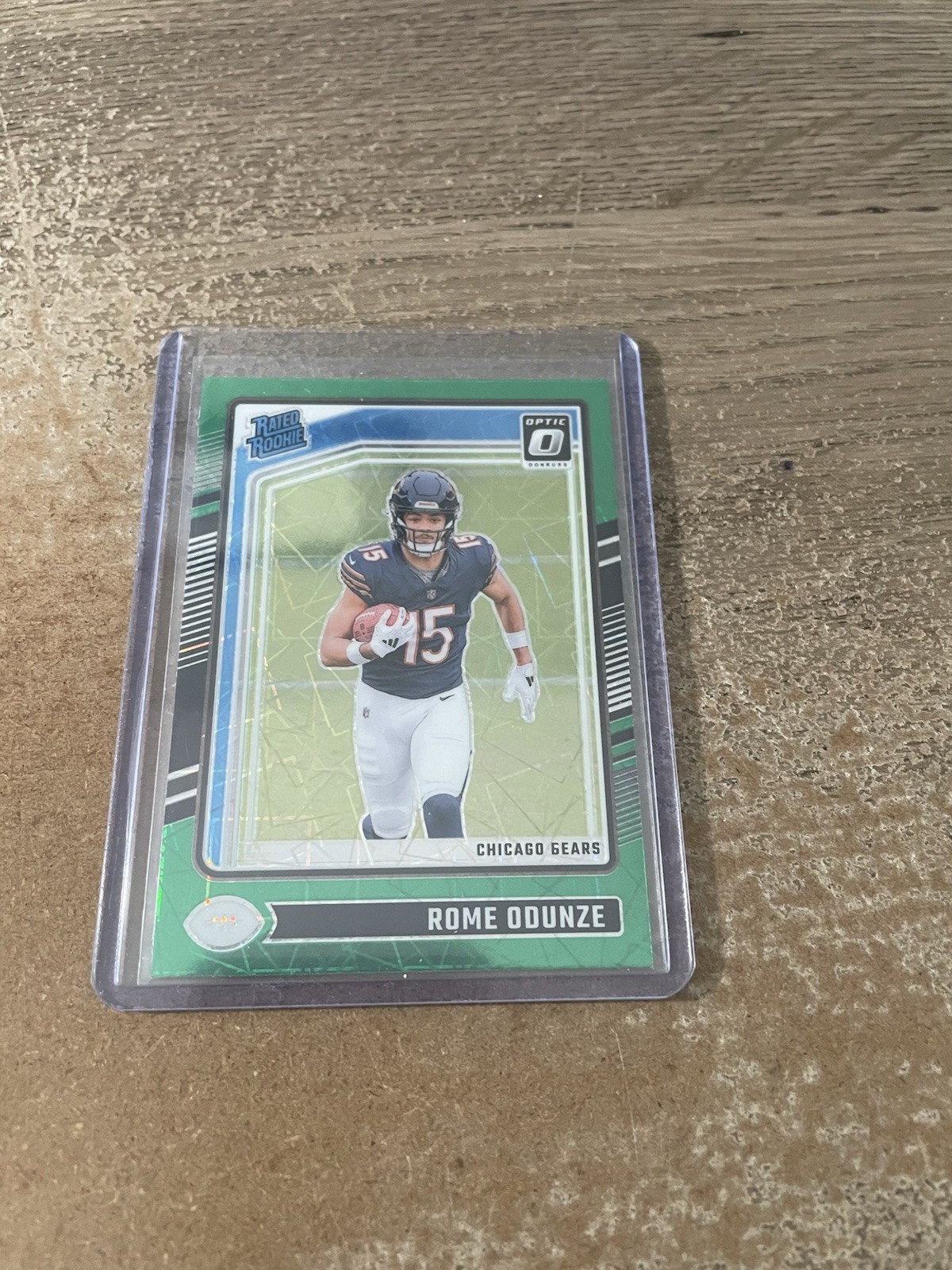 2024 Panini Donruss Optic #286 Rome Odunze Green Velocity Rookie Prizm