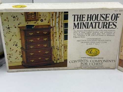 House of Miniatures CHIPPENDALE Cómodo Sobre Pecho 40009 Silla Ala 40016 Escritorio 40017 - Imagen 4 de 11