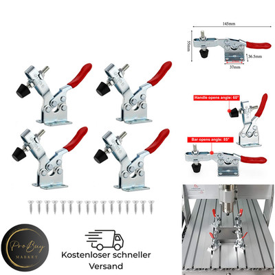 4x Verstellbarer Kniehebelspanner 100 kg Tragkraft Hochwertig Praktisch Pre...