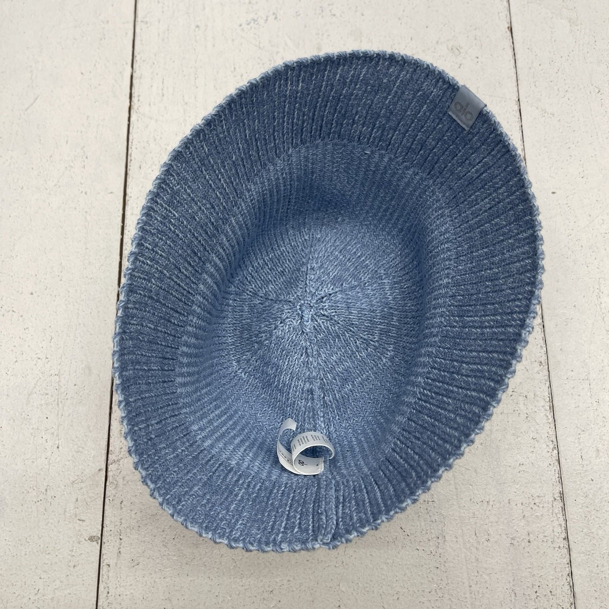 ALO Yoga Denim Knit Cloche in Celestial Blue NWT Alo Yoga Denim Knit Cloche - Steel | Mercari main image 3