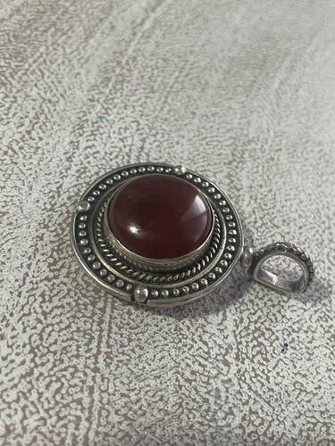 BA Suarti ciondolo dichiarazione corniola rossa argento sterling 925 vintage - Foto 4 di 9