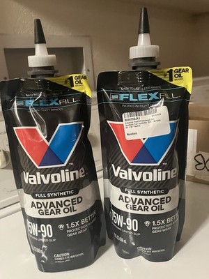 1-NEW VALVOLINE  FLEXFILL ADVANCED FULL SYN 75W-90 GEAR OIL 1 QUART POUCH.