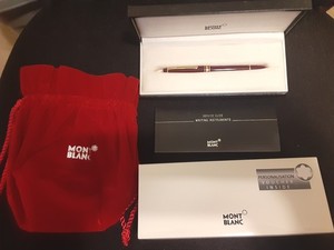 MONTBLANC MEISTERSTRUCK PIX BURGANDY/GOLD ROLLERBALL PEN W/BOX & GIFT BAG ( VGC)
