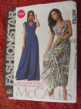 Sewing Pattern  Maxi Dress Culotte Jumpsuit McCalls M6760 16 18 20 22 24