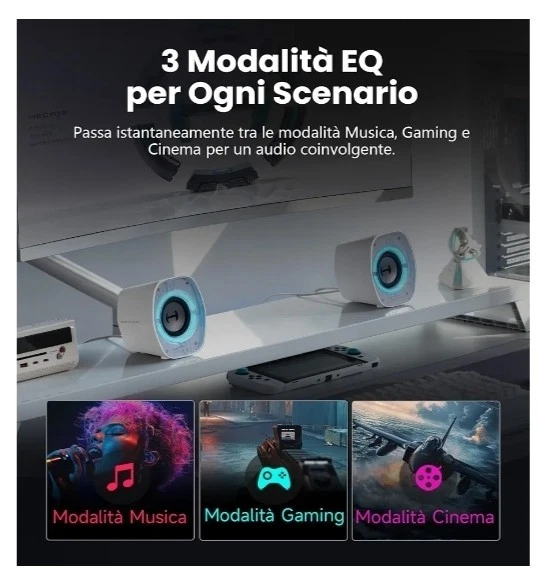 Edifier G1000 II Casse per Computer Gaming, Driver Full-Range da 2,5",Bluetooth - Immagine 4 di 4