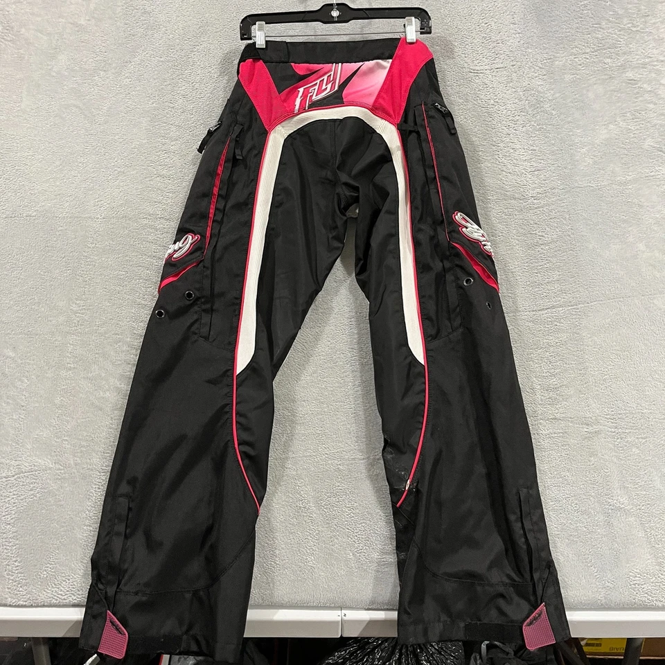 Pantalones de motocross rosa y negro FLY Racing inversión cinética para mujeres jóvenes 9-10 Foto 2 de 4
