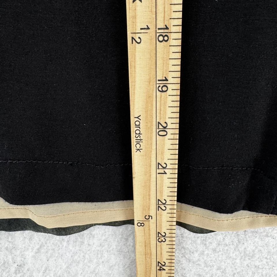 Camisa RED Saks Fifth Avenue para mujer mediana de cuero negra recortada manga corta Foto 4 de 4