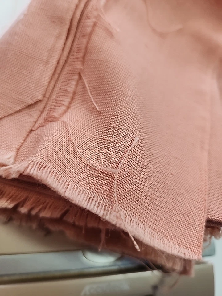 Linen Cotton Peachy Blush Pink Sewing Drapery Woven Fabric 44"w X 1.5yd Interior - Image 4 of 4