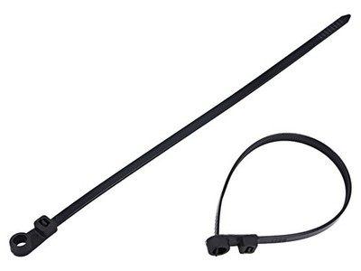 100X TTF5X200/BLACK Kabelbinder mit Halterung L: 200mm W: 4,6mm schwarz Polyamid