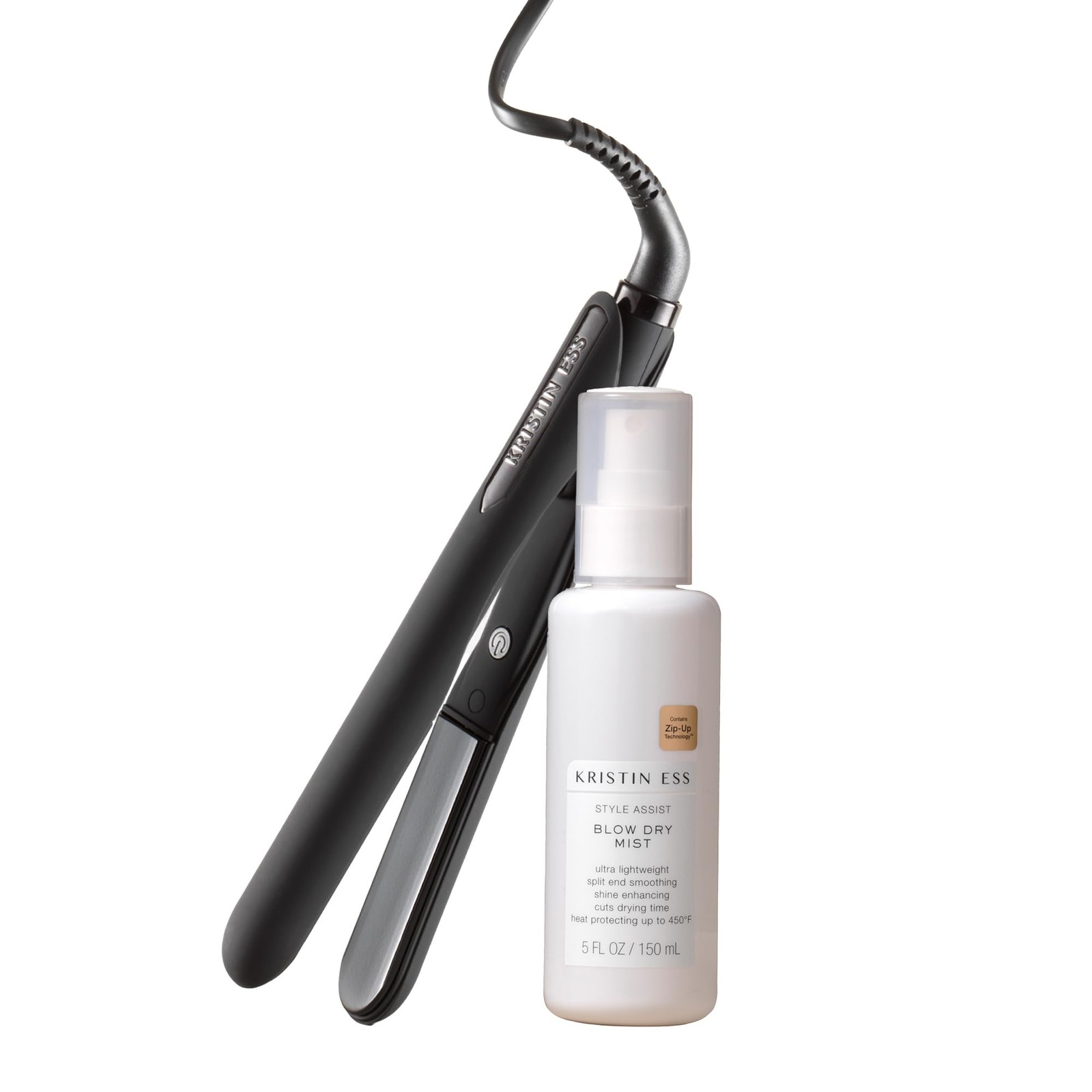 Flat Iron Straightener + Style Assist Heat Protectant Spray Set - 3/4 Inch Ce...