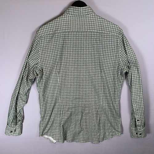 EMANUEL BERG Shirt Mens Long Sleeve Button Up 4Flex Stretch Green Plaid 16" M/L - Bild 3 von 15
