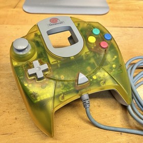 OEM Sega Dreamcast Clear Translucent Yellow Controller HKT-7700 Tested Working