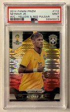 2014 Panini Prizm World Cup Yellow & Red Pulsar Neymar Jr. Brazil PSA 9 Mint
