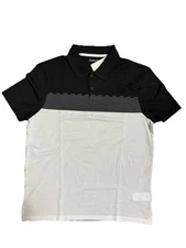 NEW Calvin Klein Men’s Classic Fit Polo 2-Button Placket Shirt Black/White sz M