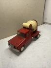 Vintage 1960's Tonka Mini Jeep Cement Mixer Truck #77 Red White w/ Oval Label 9”