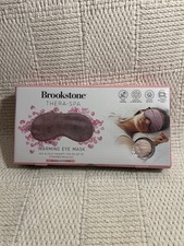 Brookstone Thera-Spa Warming Eye Mask Rose Infused Pink Hot Cold Relief NEW