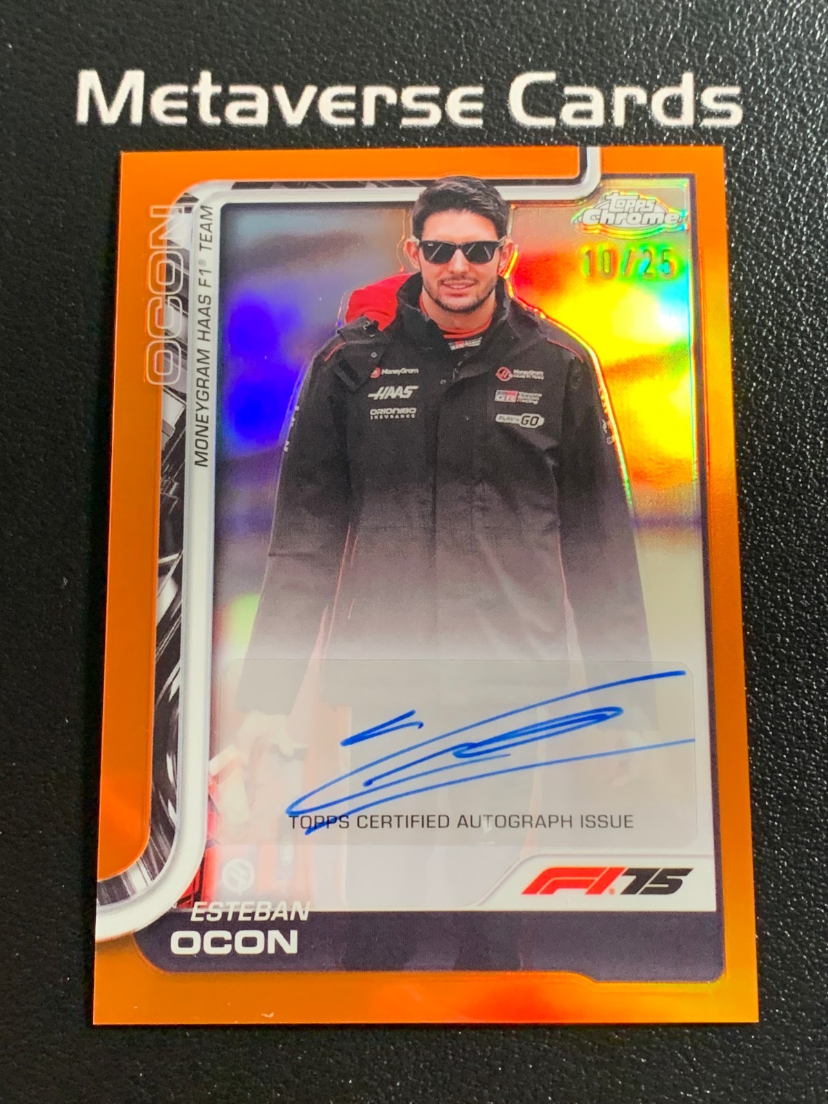 2025 Topps Chrome Formula 1 F1 Esteban Ocon Auto Orange 10/25