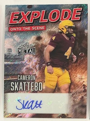 2026 Leaf Metal Cameron Skattebo Auto Autograph Explode Shimmer Red #d 4/4