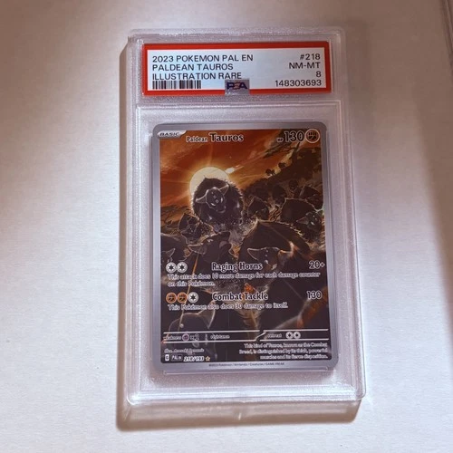 Paldean Tauros Illustration Rare Paldea Evolved PSA 8 218/193