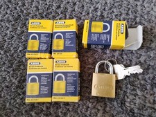 5 Vintage ABUS No.55/25 1" Brass Padlock with Hardened Steel Shackle