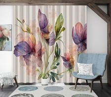 3D Watercolor Flowers ZHUA4166 Photo Curtain Window Blockout Fabric Amy 2023