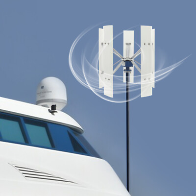 5-blade Wind Turbine Generator White Vertical Axis Wind Turbine Generator 100W