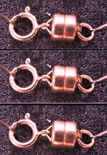 3 5.5mm ROSE 14k Gold FILLED STRONG MAGNETIC CLASP Extender with Spring ring